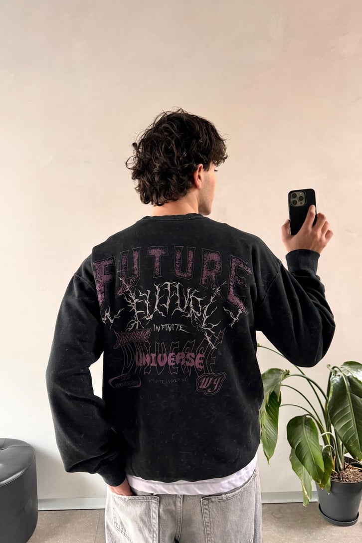 Future Universe Baskılı Sweatshirt
