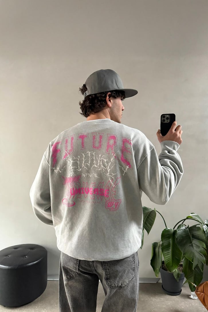 Future Universe Baskılı Sweatshirt