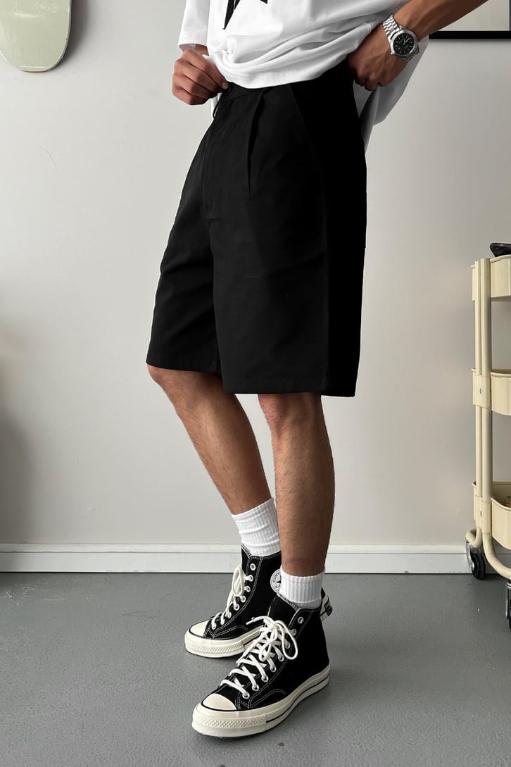 Gabardin Kumaş Antrasit Basic Şort