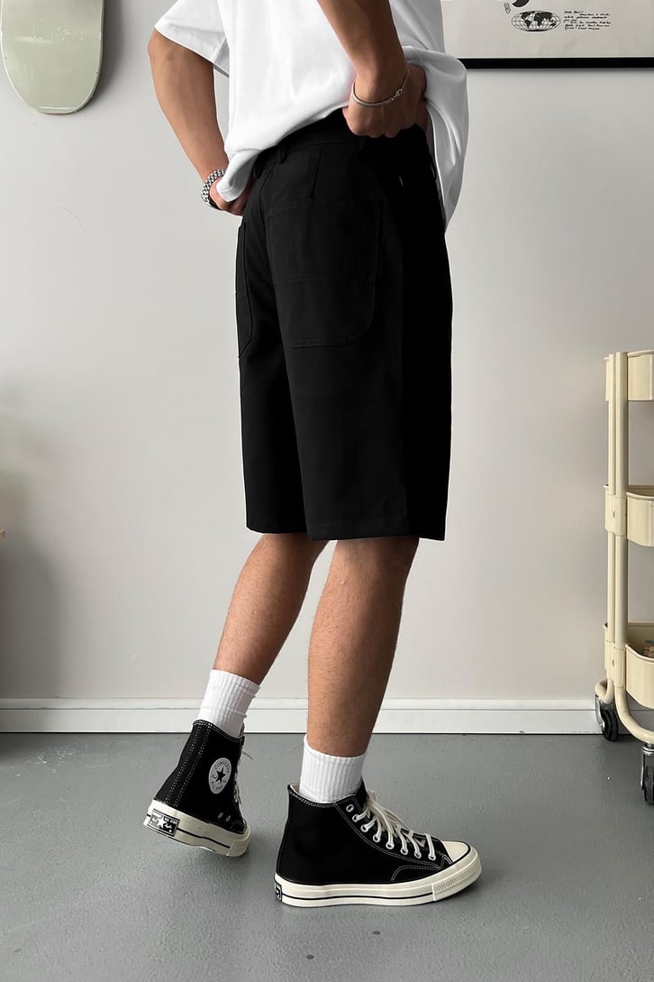 Gabardin Kumaş Antrasit Basic Şort