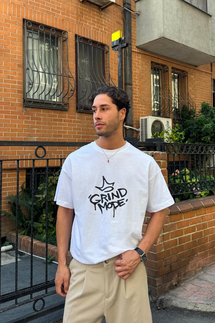 Gangsta Bear Sırt Baskılı Oversize Tshirt