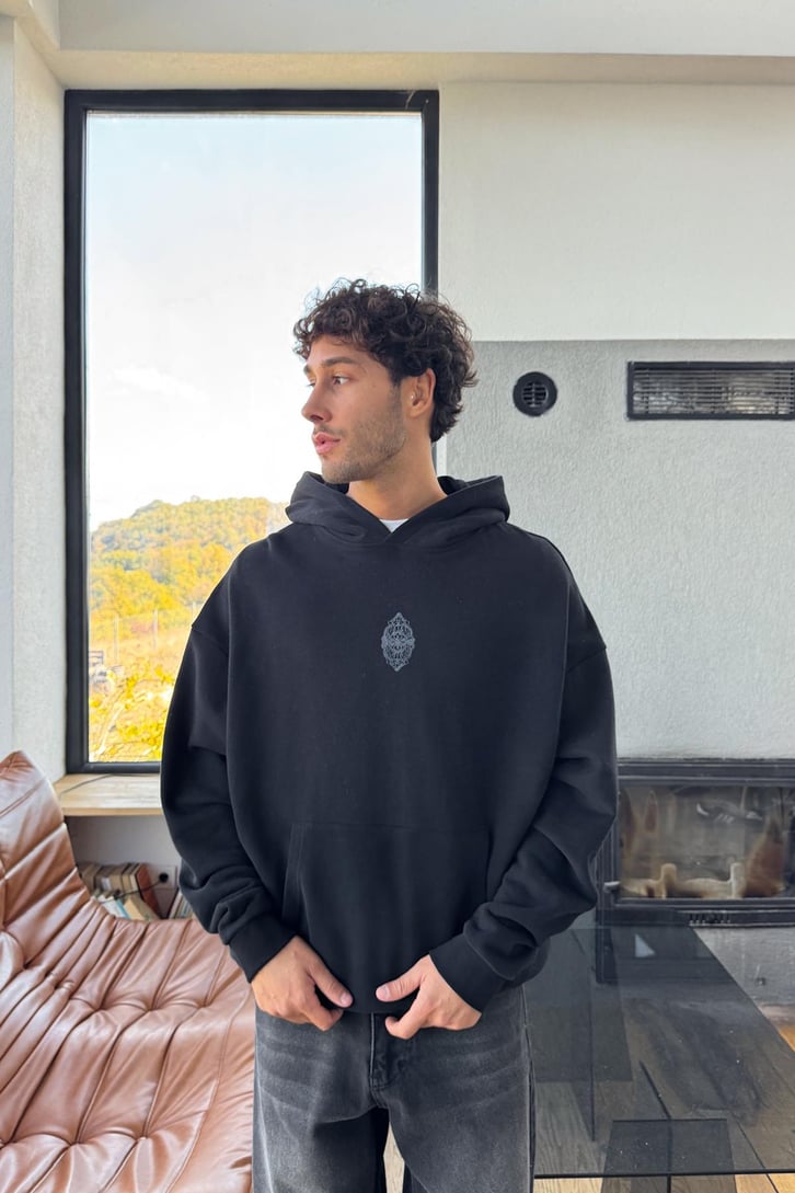 Geometrik Desen Hoodie