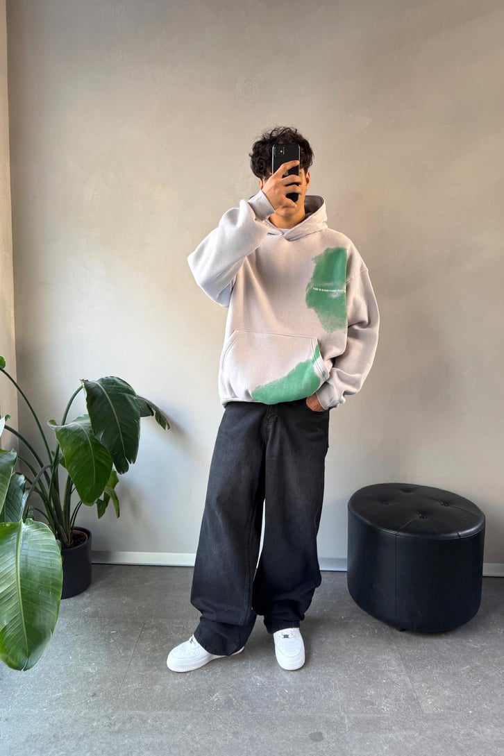 Ghost Baskılı Oversize Hoodie