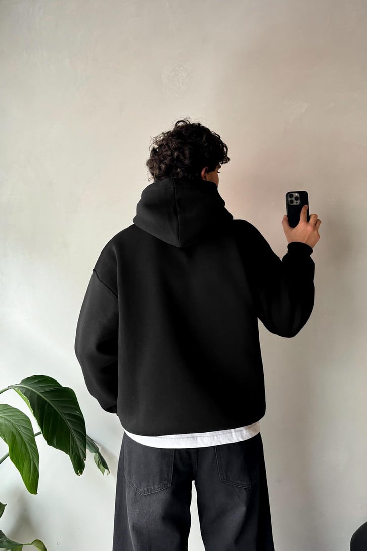 Ghost Baskılı Oversize Hoodie