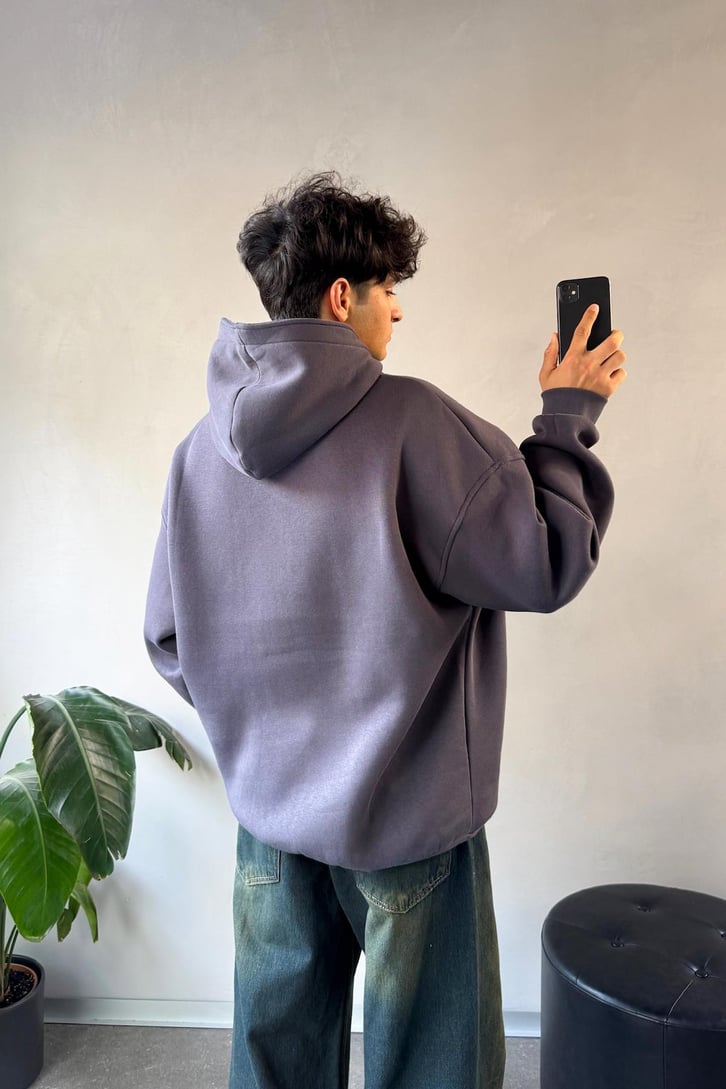 Ghost Baskılı Oversize Hoodie