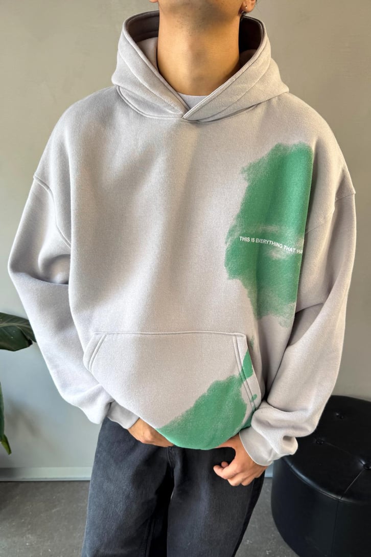 Ghost Baskılı Oversize Hoodie