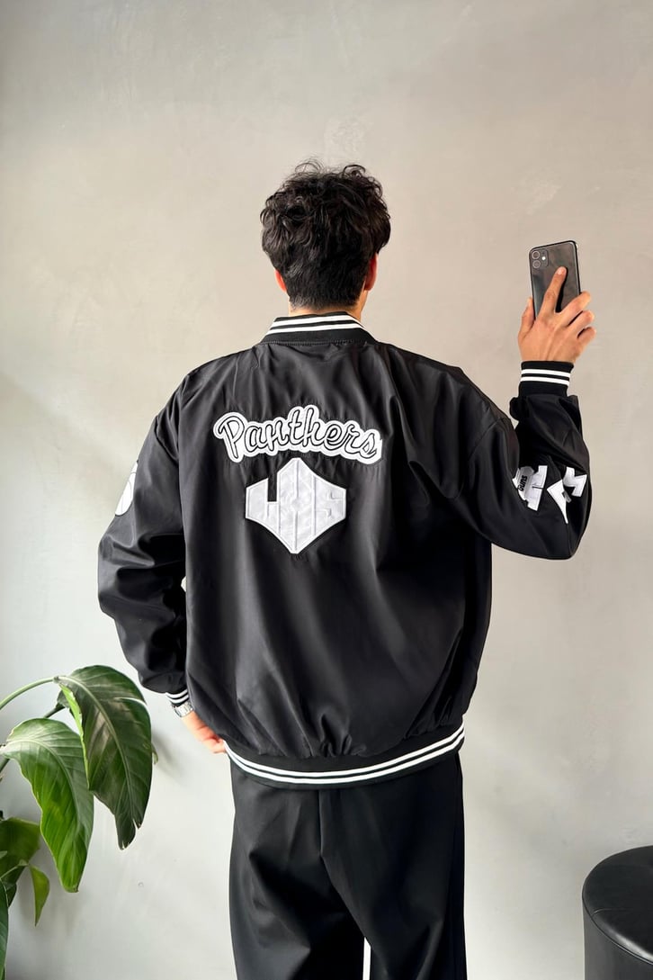 Gns Nakışlı Oversize Kolej Ceket