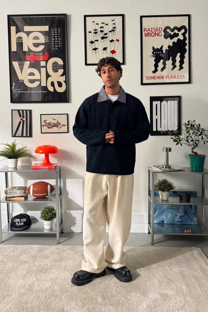 Gömlek Yaka Düğmeli Sweatshirt