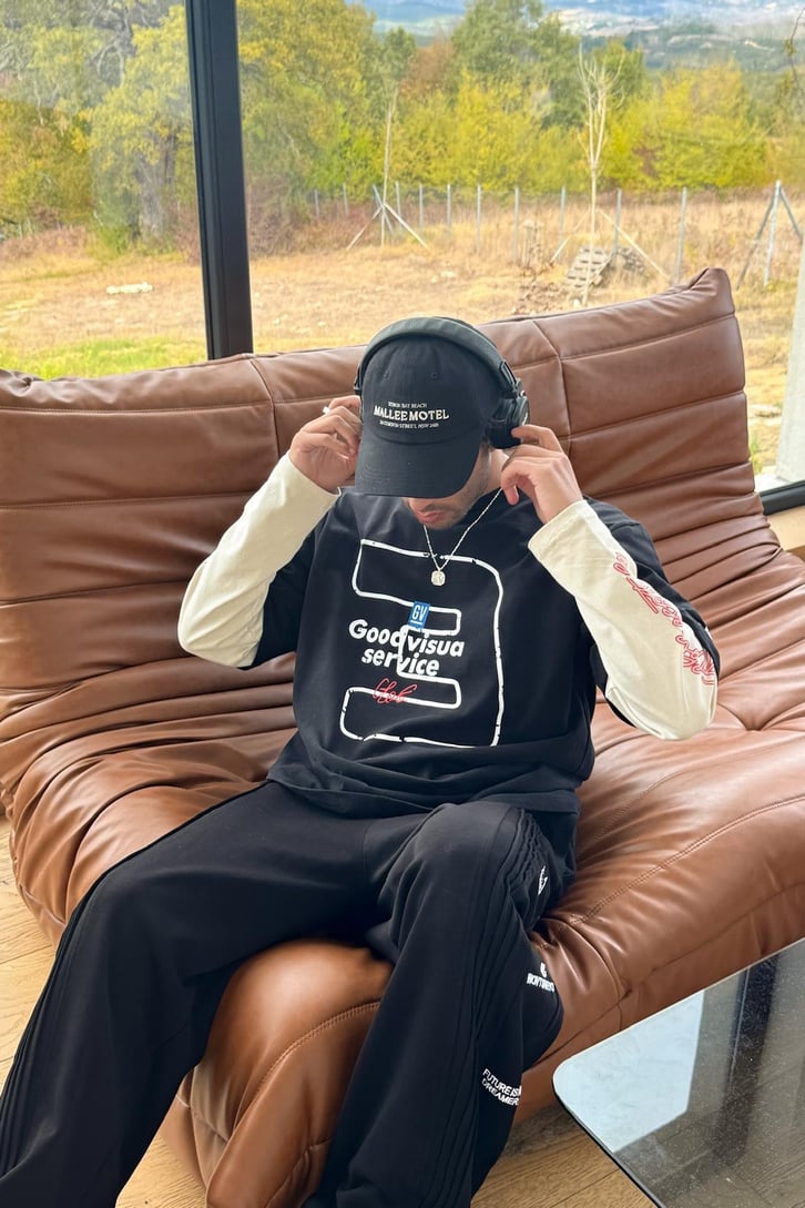 Good Visua Baskılı Çift Kol Sweatshirt