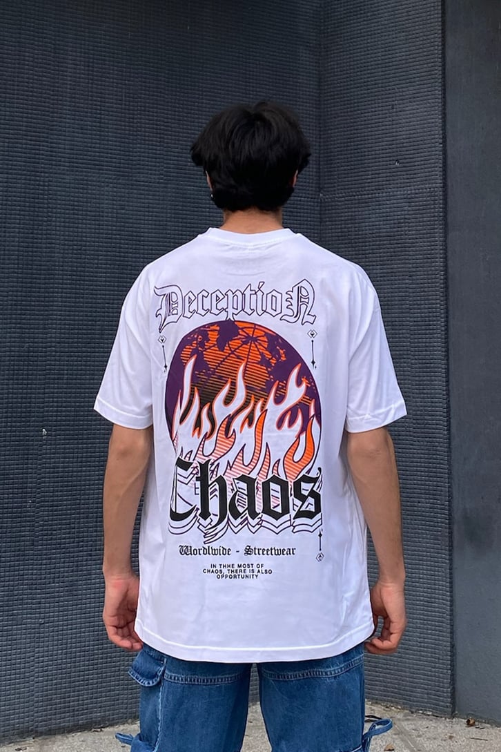 Gothic Deception Baskılı Oversize Tshirt