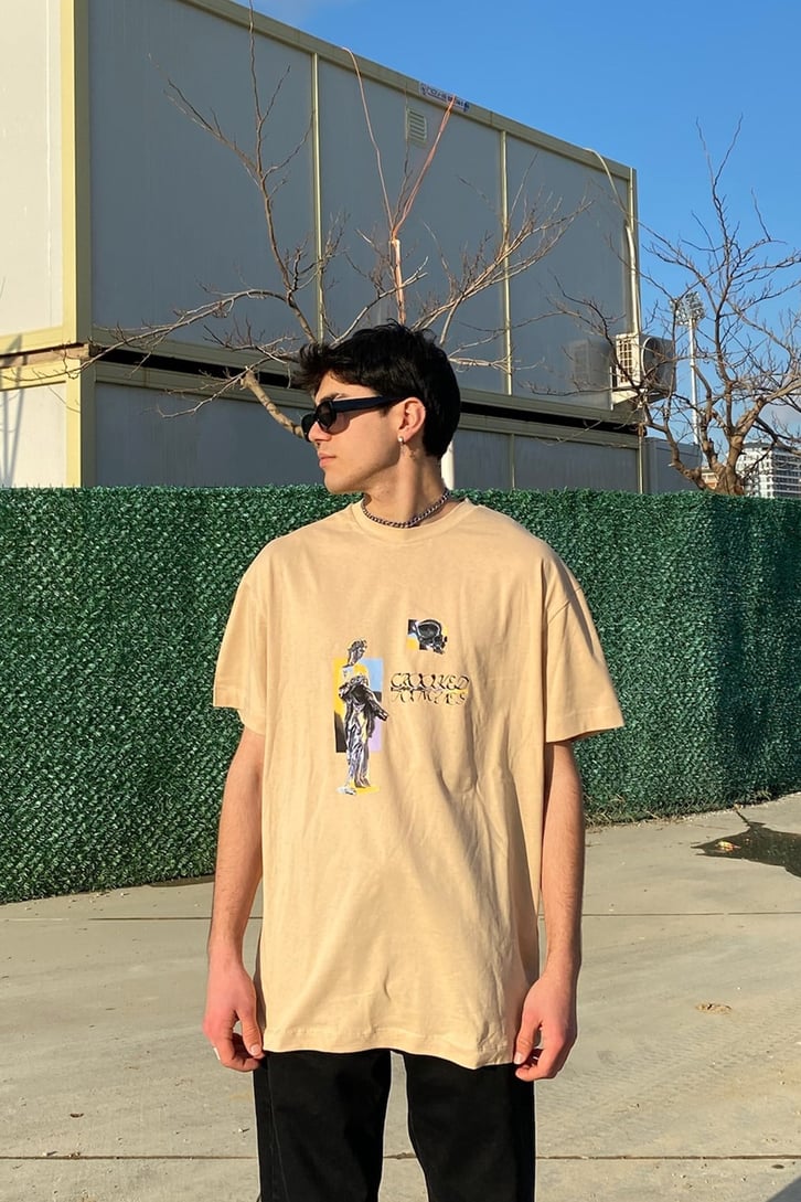 Greek Statue Oversize Printed Tshirt