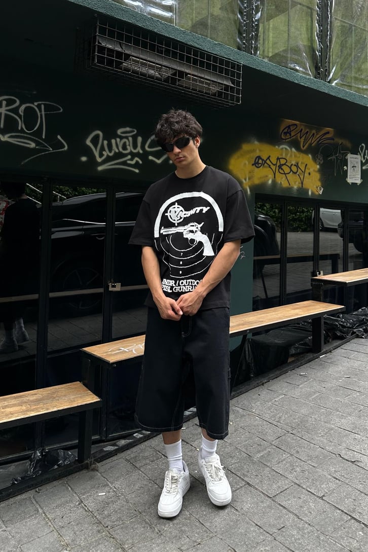 Gunrange Baskılı Oversize Tişört