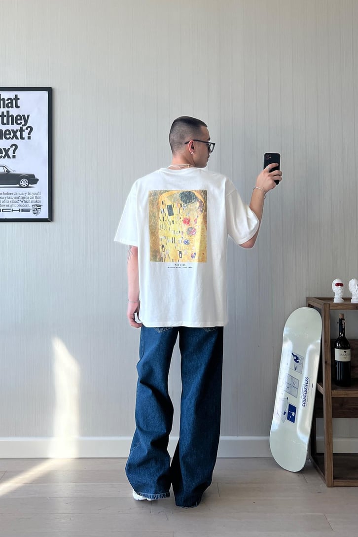 Gustav Kumt Baskılı Oversize Tişört