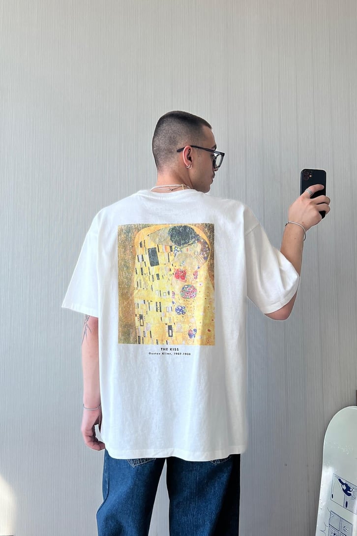 Gustav Kumt Baskılı Oversize Tişört