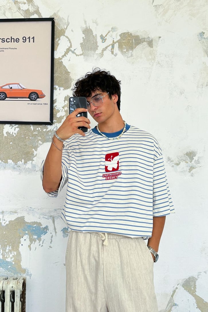 Half-Done Nakışlı Oversize Tişört