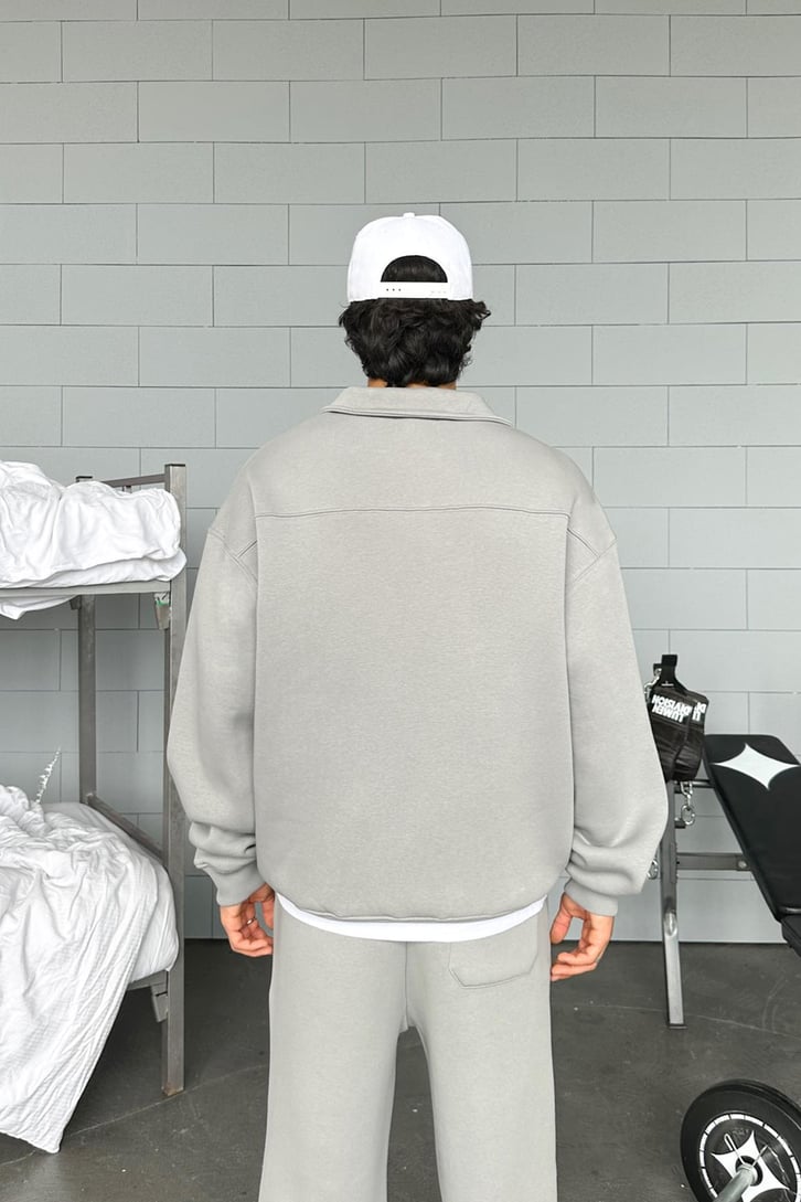 Half Zip Basic Oversize Sweatshirt