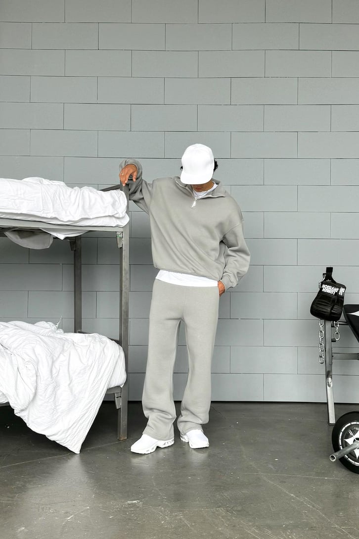 Half Zip Basic Oversize Sweatshirt