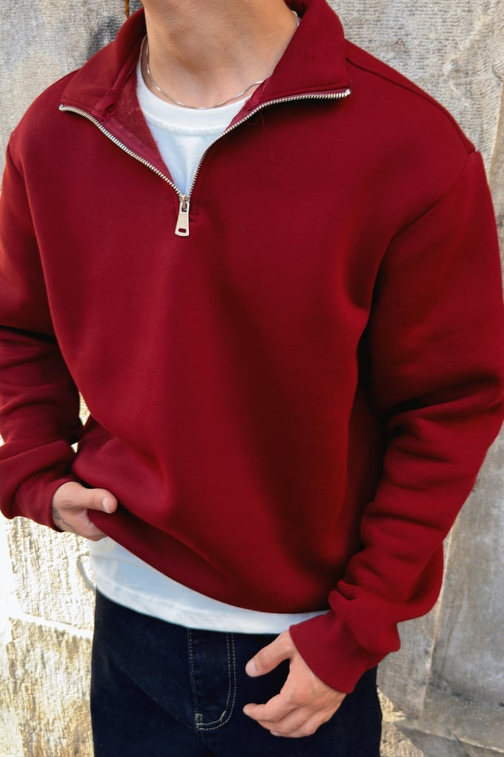 Half Zip Basic Sweatshirt