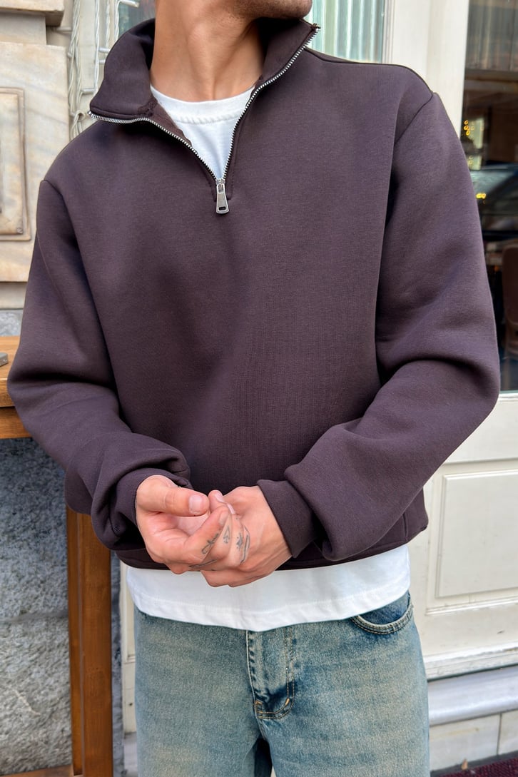 Half Zip Basic Sweatshirt