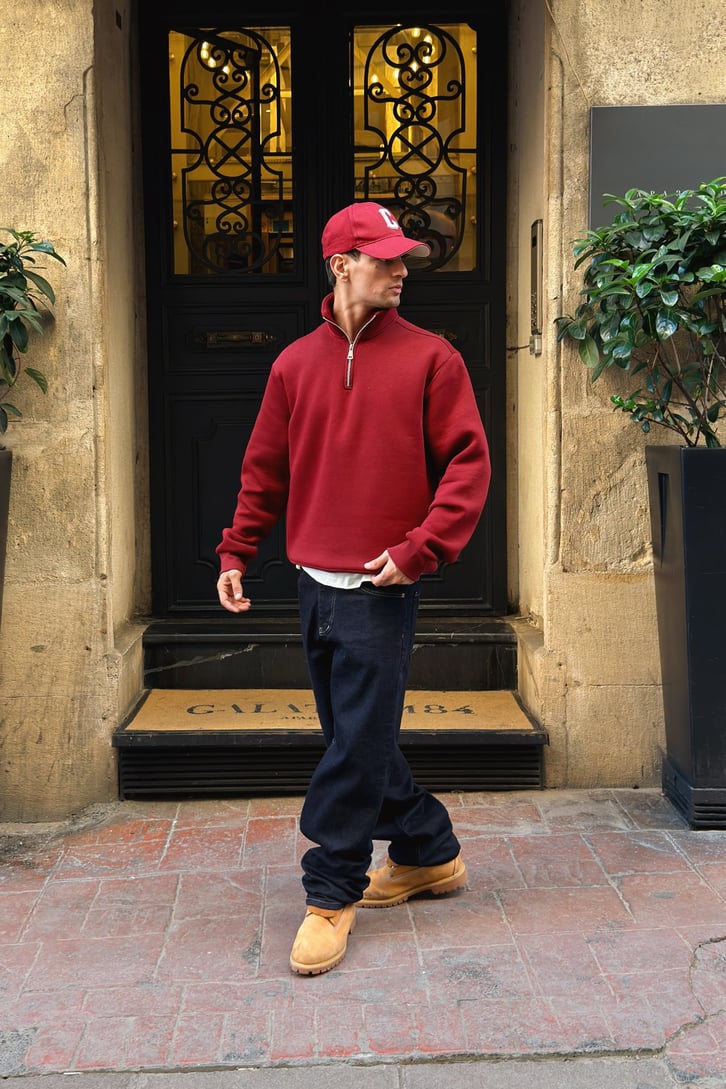 Half Zip Basic Sweatshirt