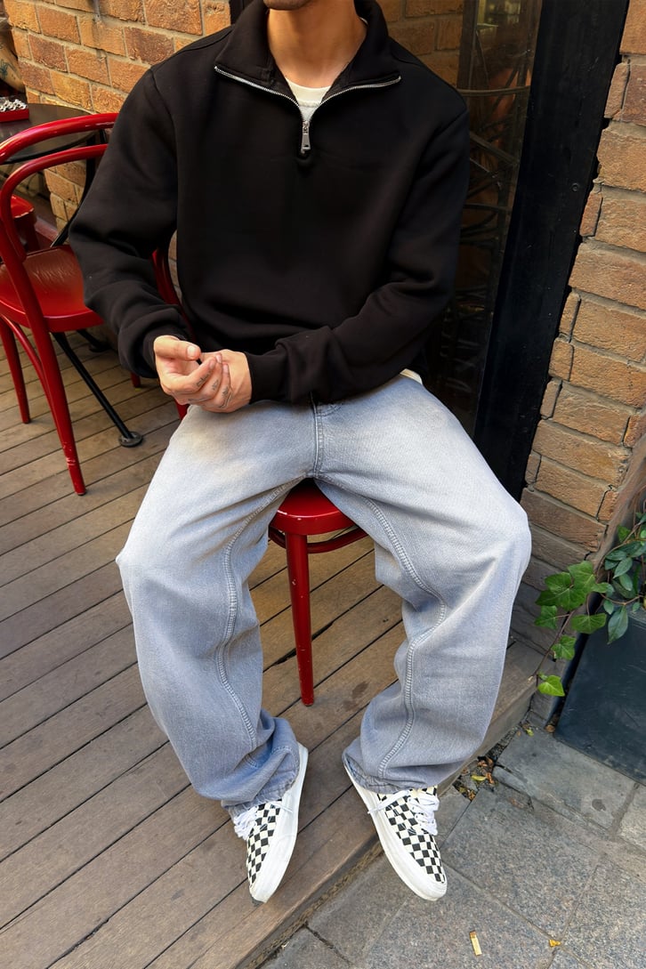Half Zip Basic Sweatshirt