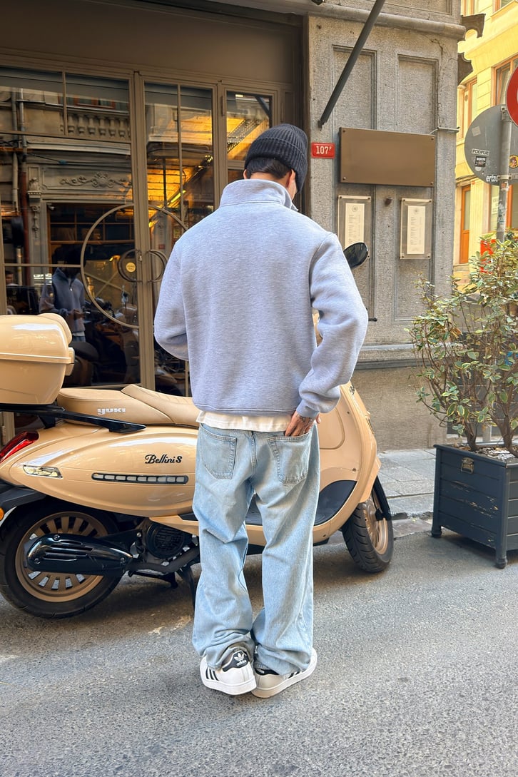 Half Zip Basic Sweatshirt