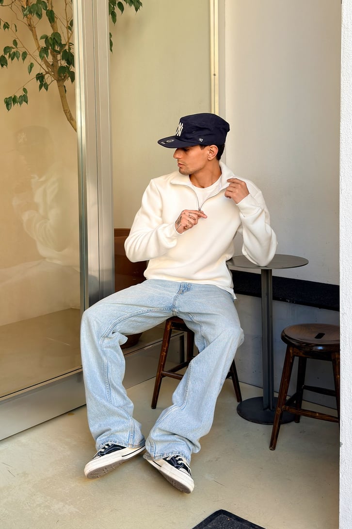 Half Zip Basic Sweatshirt