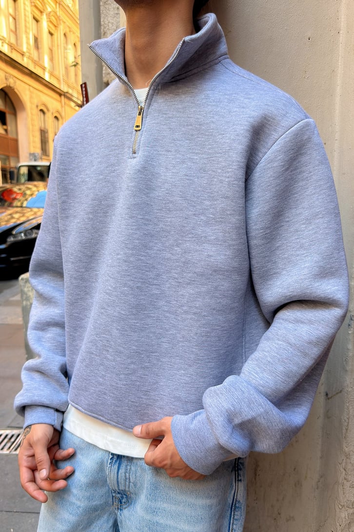 Half Zip Basic Sweatshirt