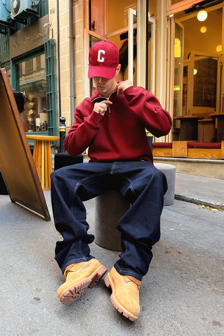 Half Zip Basic Sweatshirt