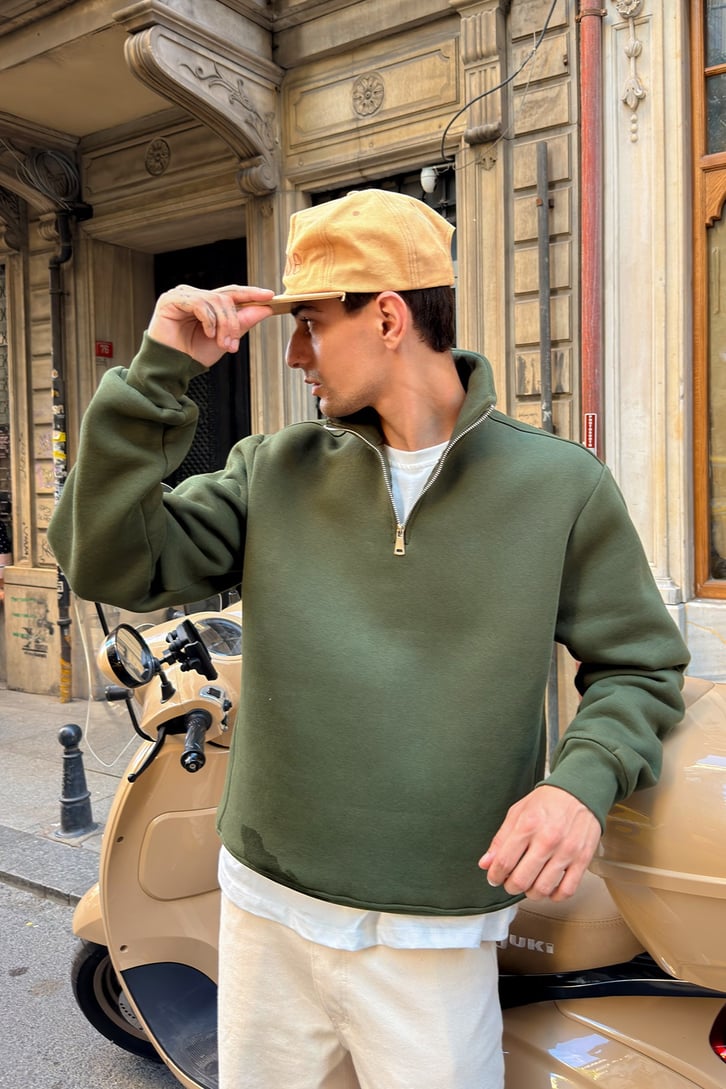 Half Zip Basic Sweatshirt