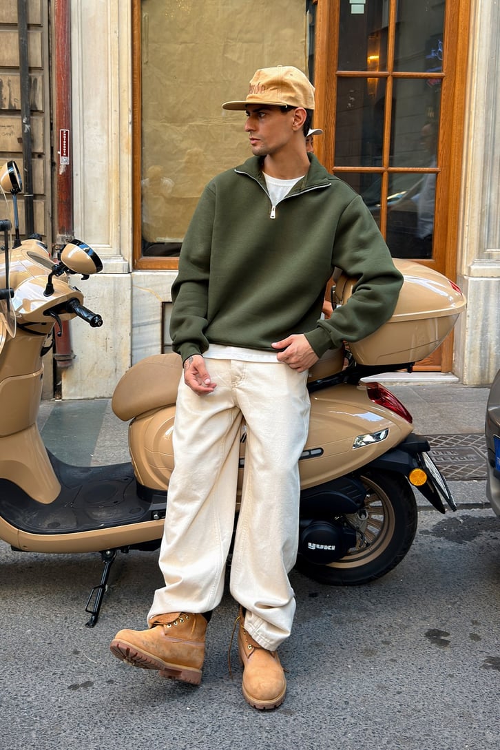 Half Zip Basic Sweatshirt