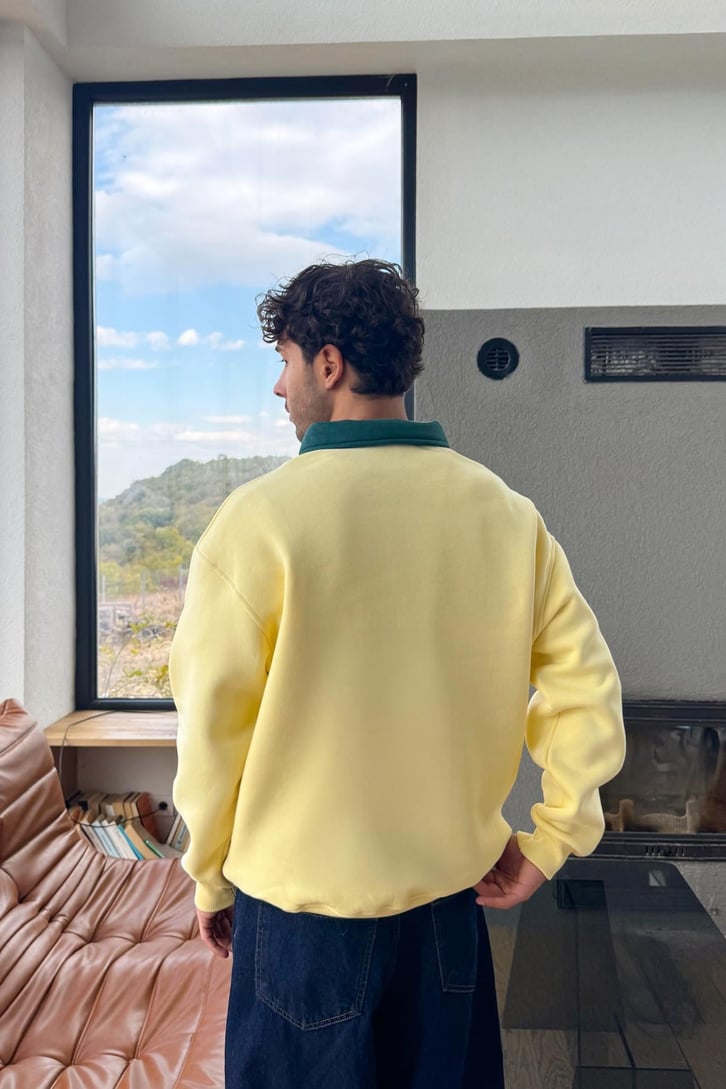 Half Zip Brasil Nakışlı Sweatshirt