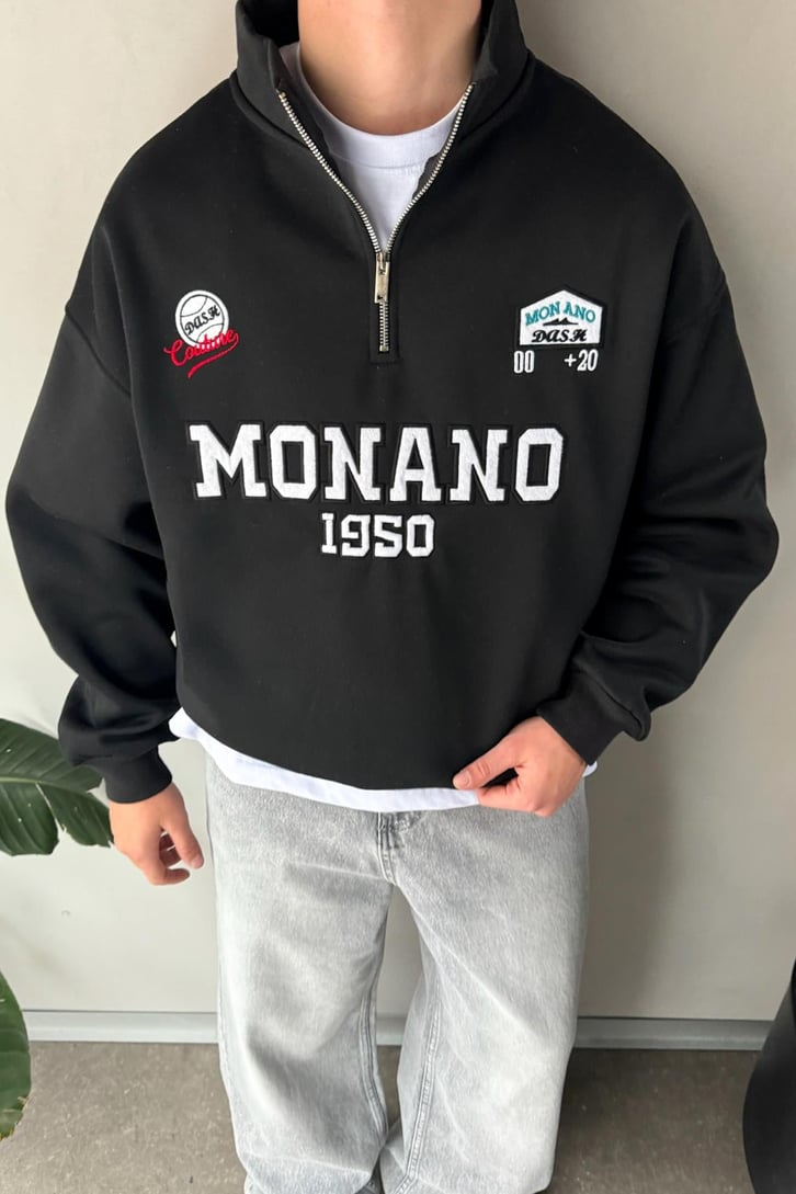 Half Zip Monano 1950 Nakışlı Sweatshirt