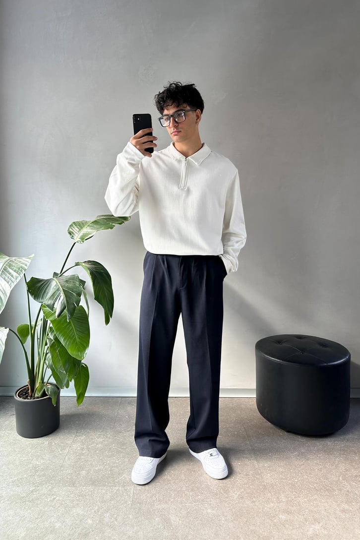 Half Zip Oversize Sweatshirt