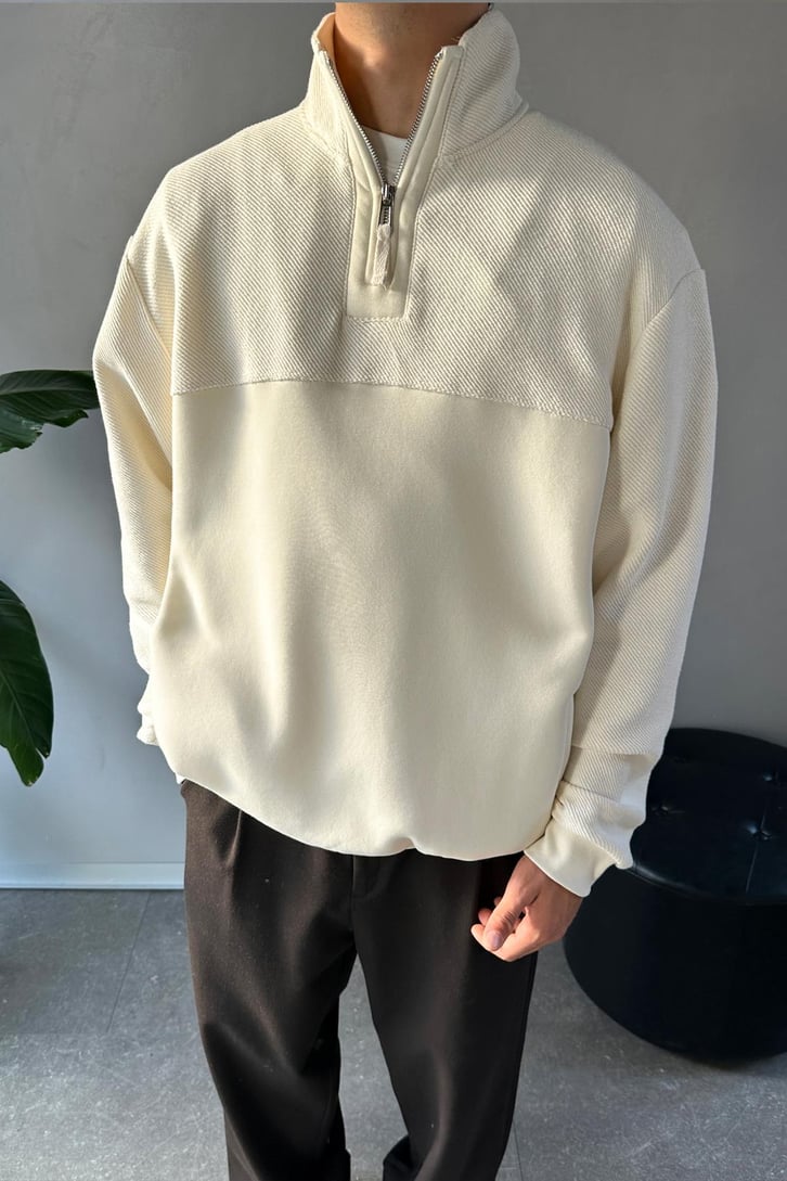 Half Zip Oversize Sweatshirt