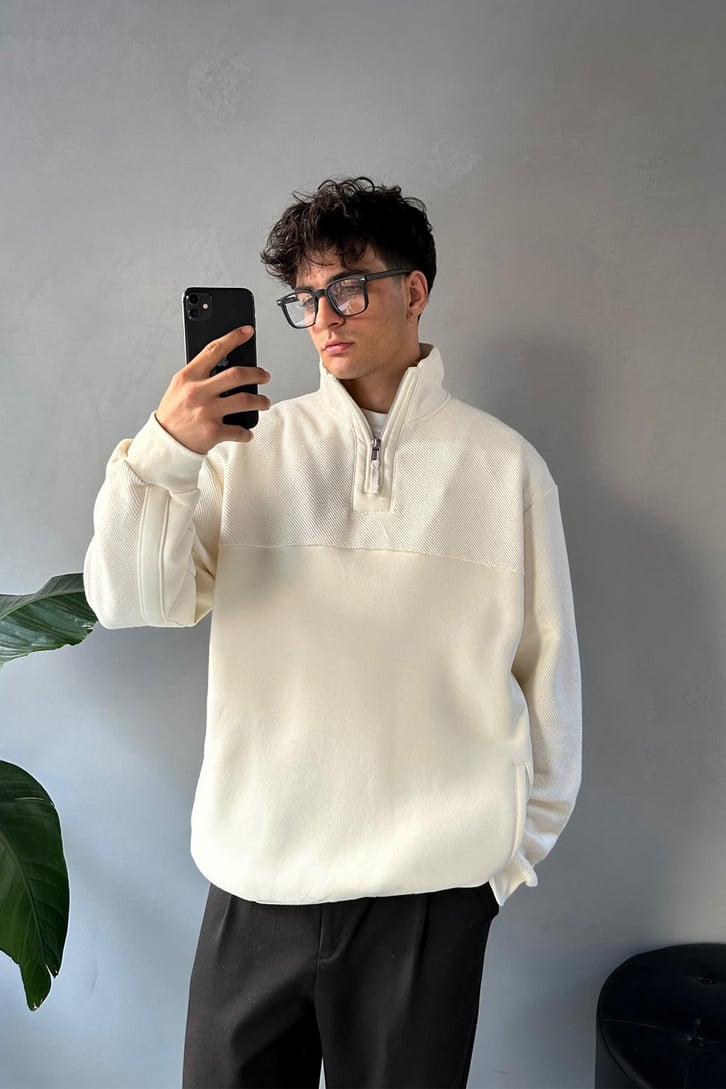 Half Zip Oversize Sweatshirt