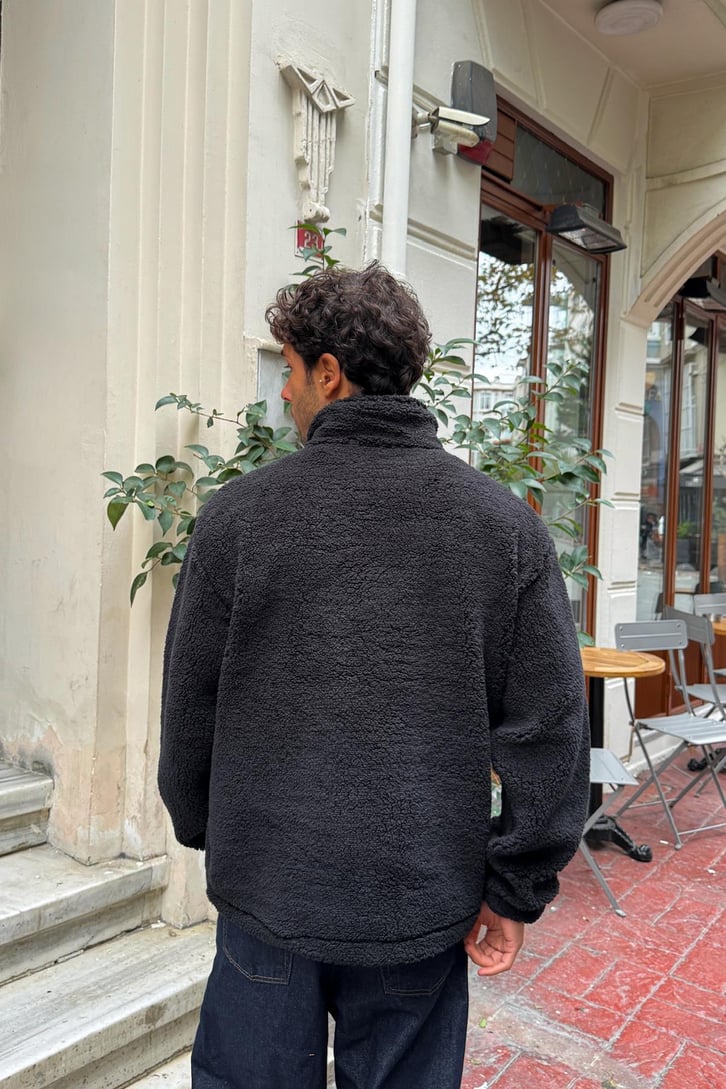 Half Zip Peluş Sweatshirt