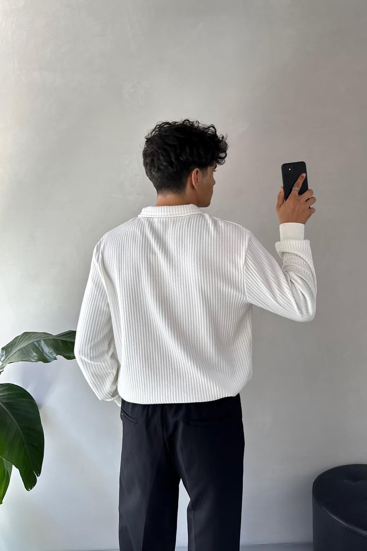 Half Zip Polo Yaka Sweat