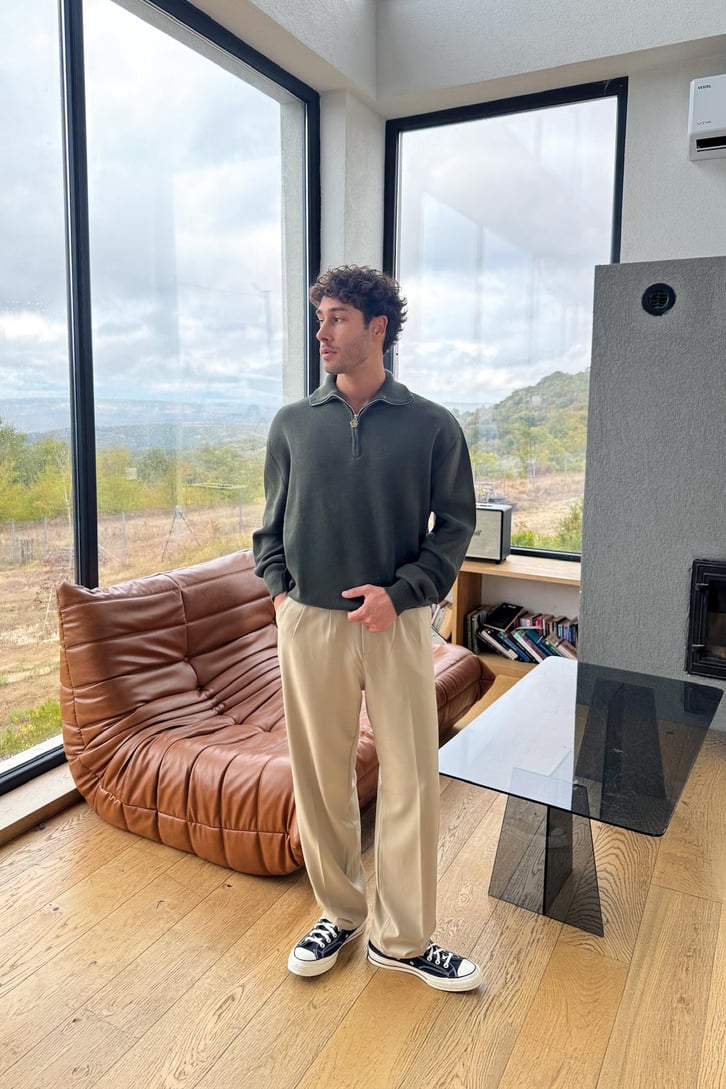 Half Zip Triko Kazak