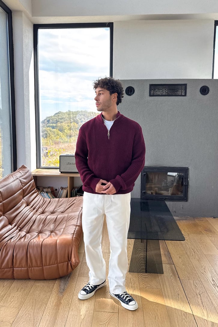 Half Zip Triko Kazak