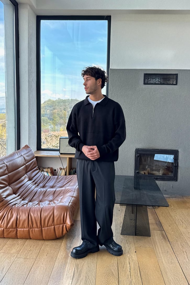 Half Zip Triko Kazak