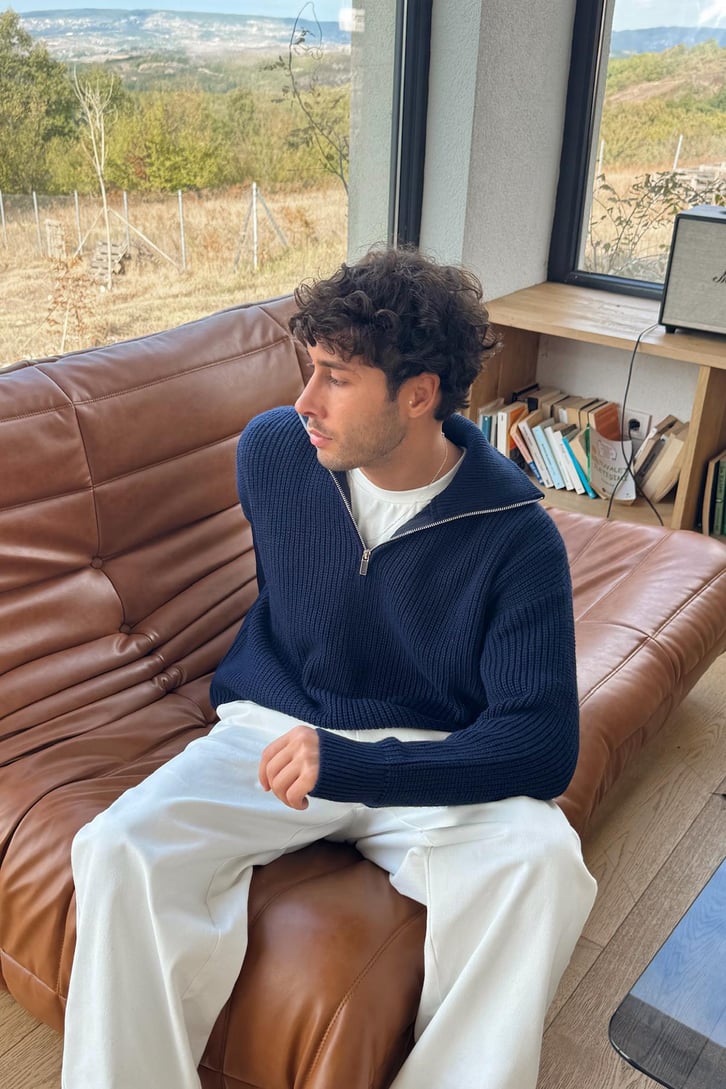 Half Zip Triko Kazak