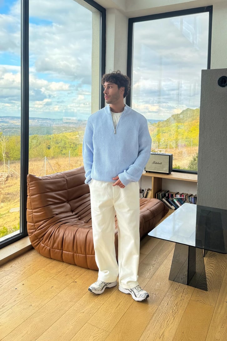 Half Zip Triko Kazak