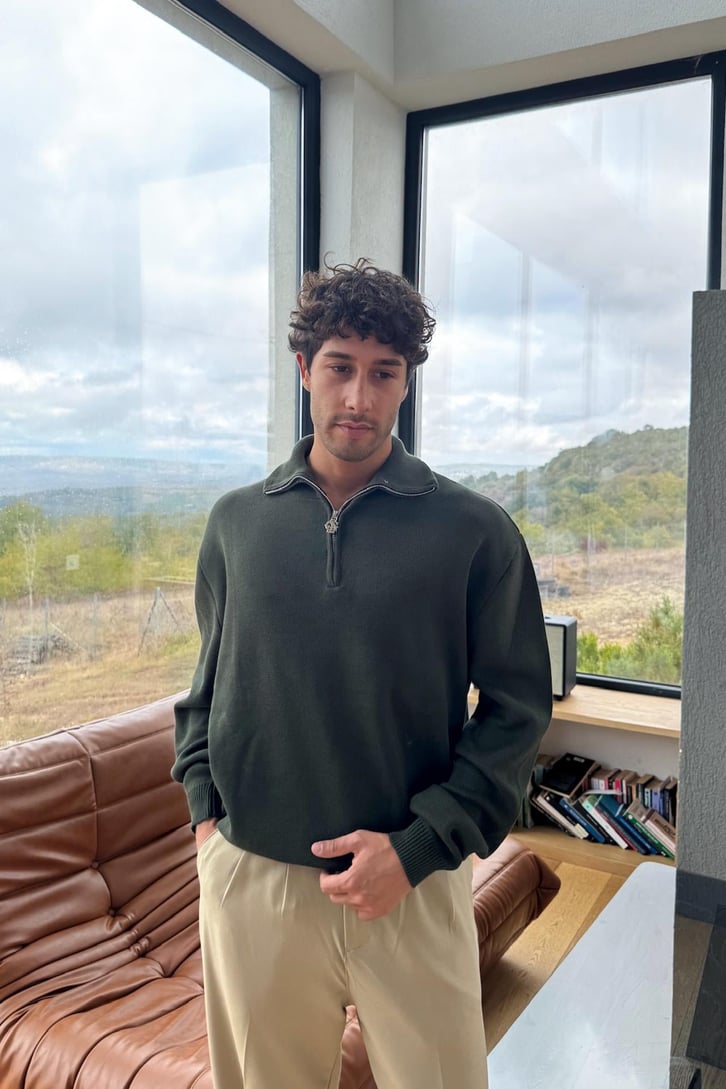 Half Zip Triko Kazak