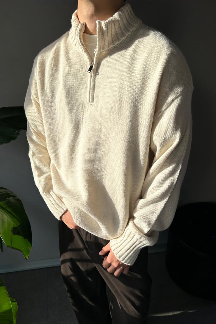 Half Zip Yarım Balıkçı Basic Kazak
