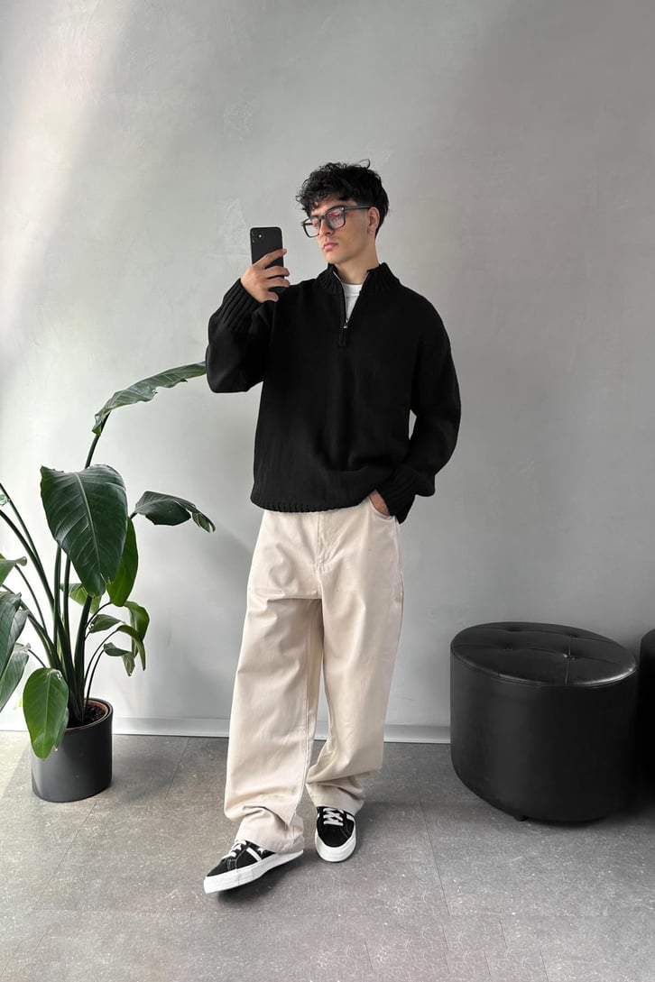 Half Zip Yarım Balıkçı Basic Kazak
