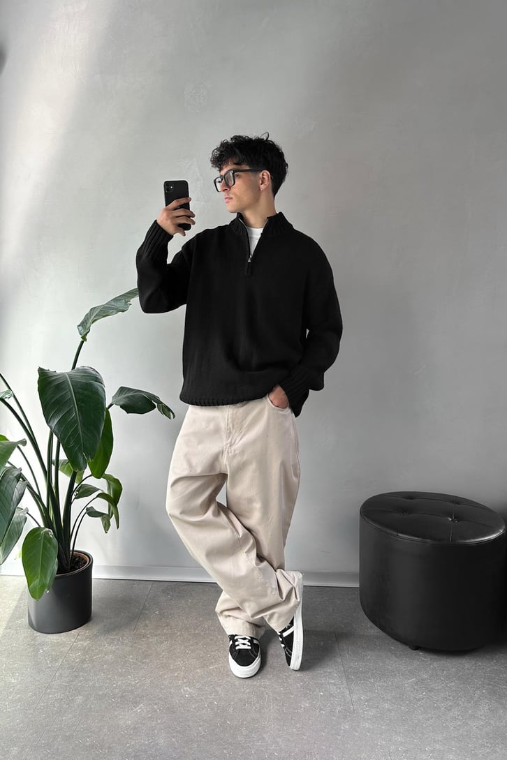 Half Zip Yarım Balıkçı Basic Kazak