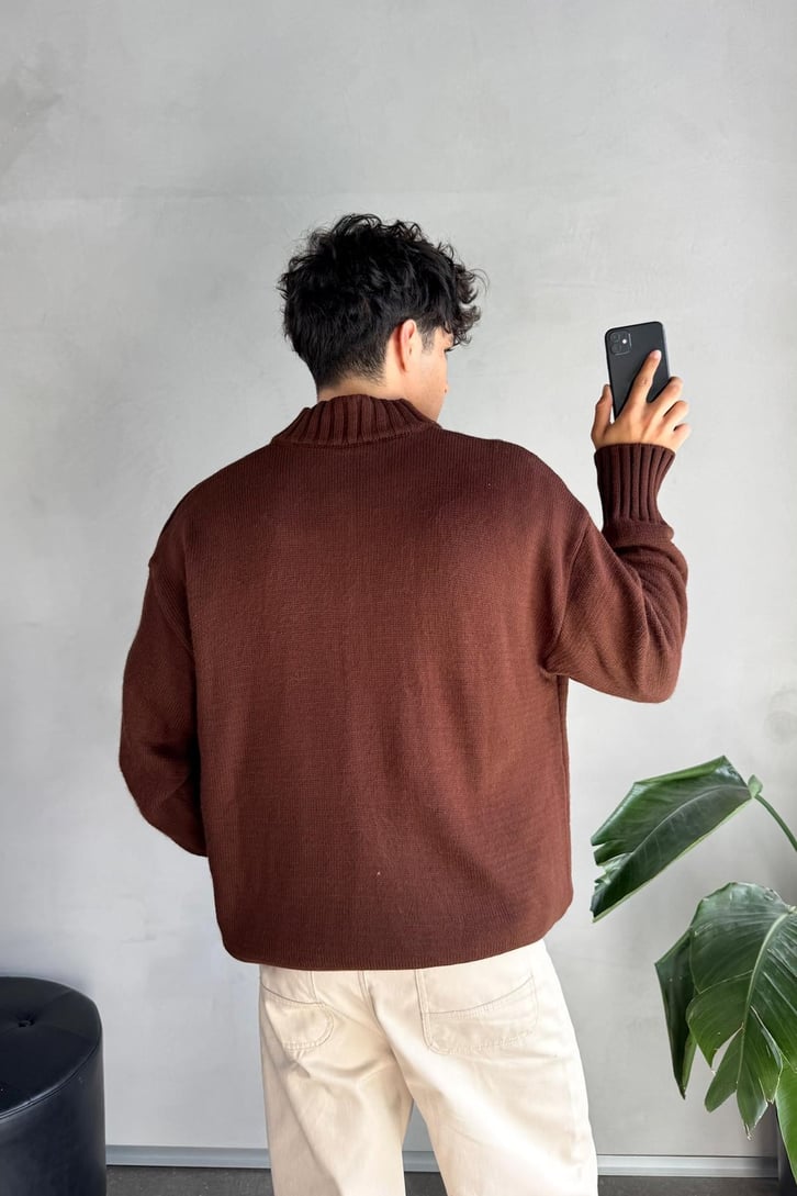 Half Zip Yarım Balıkçı Basic Kazak