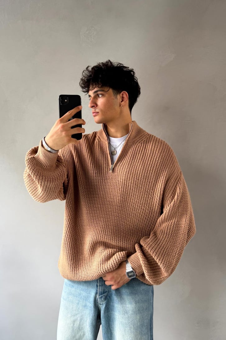 Half Zip Yarım Balıkçı Triko Kazak