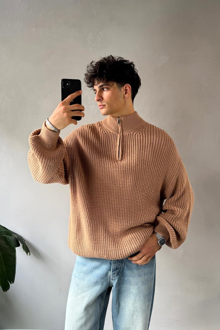Half Zip Yarım Balıkçı Triko Kazak